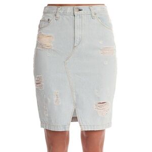 Rag & Bone Distressed Denim Skirt